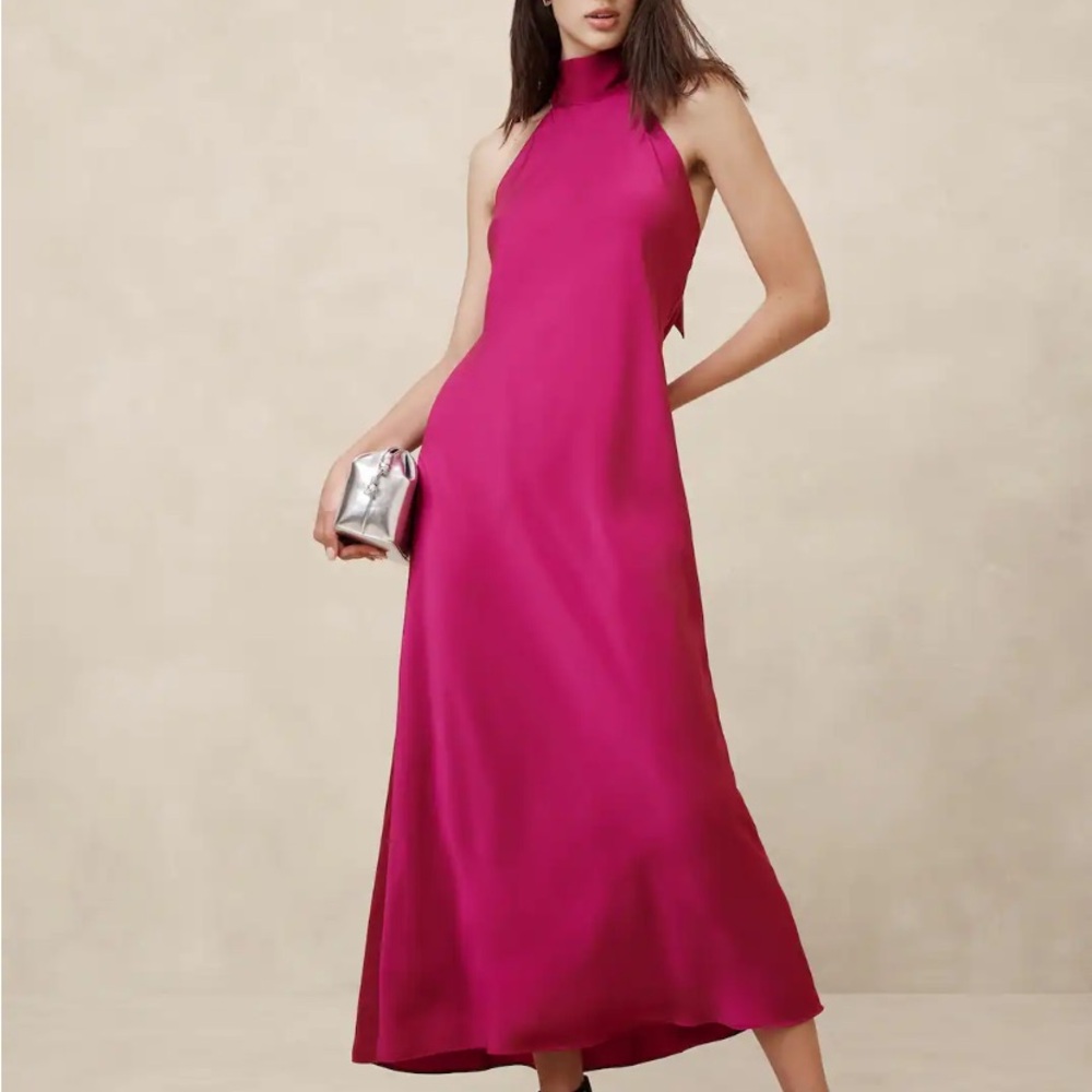 Silky Open-Back Maxi Dress